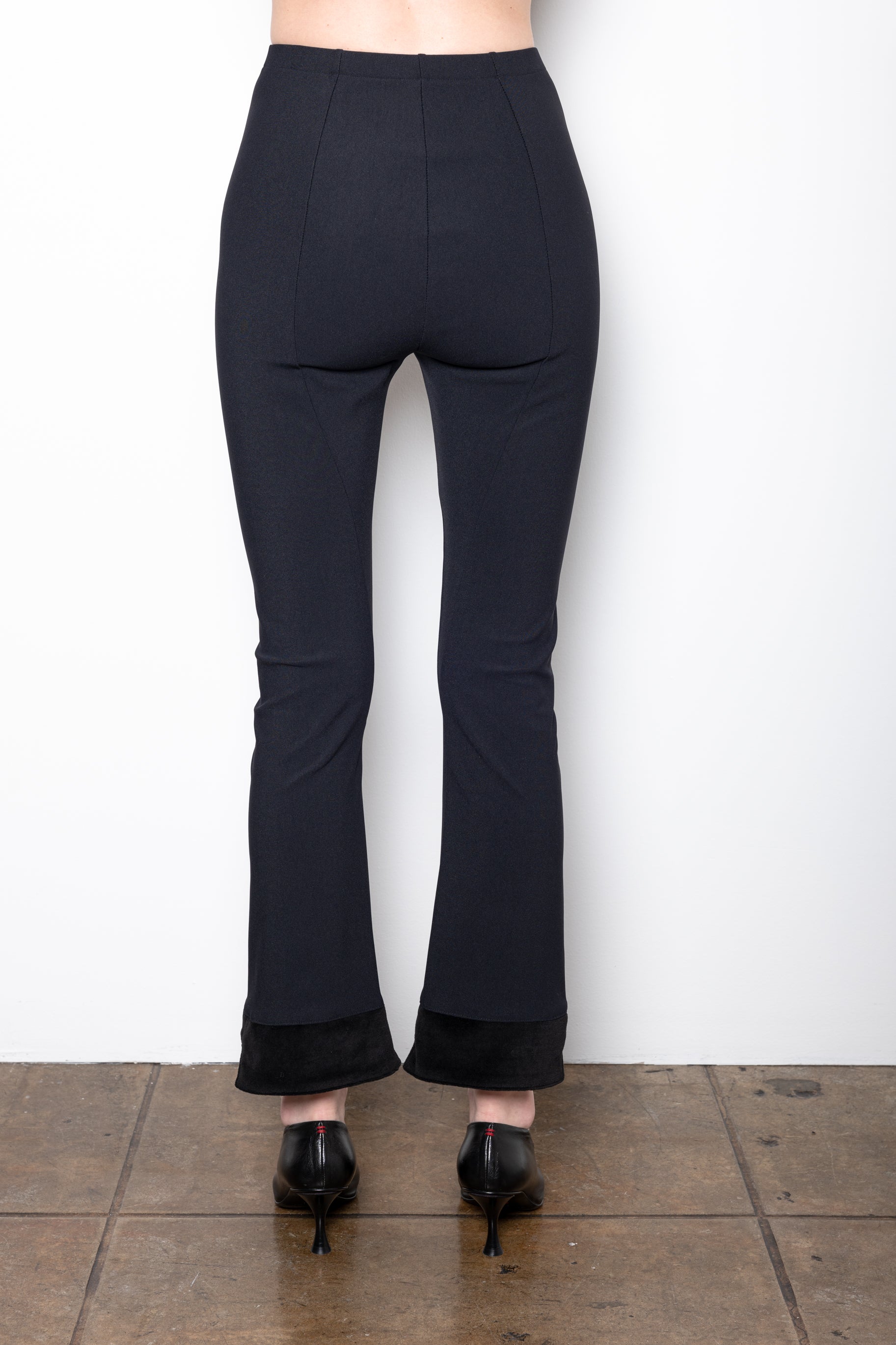 Velvet Step Hem Cropped Flare Tech Stretch Leggings - OLGA VELVET Pant STYLEM