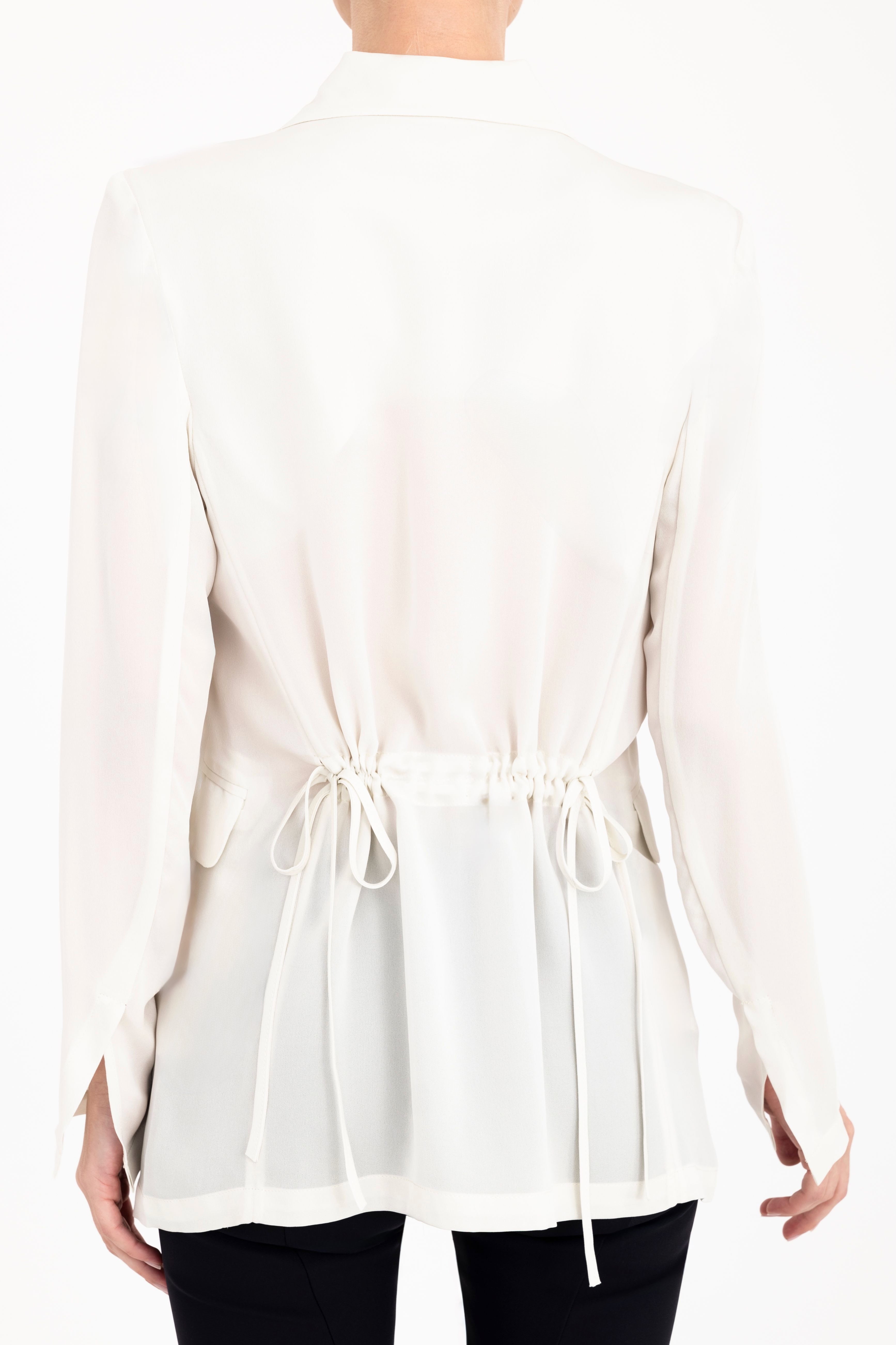 Silk Georgette Blazer with Ruched Back - CERA Jacket General Orient
