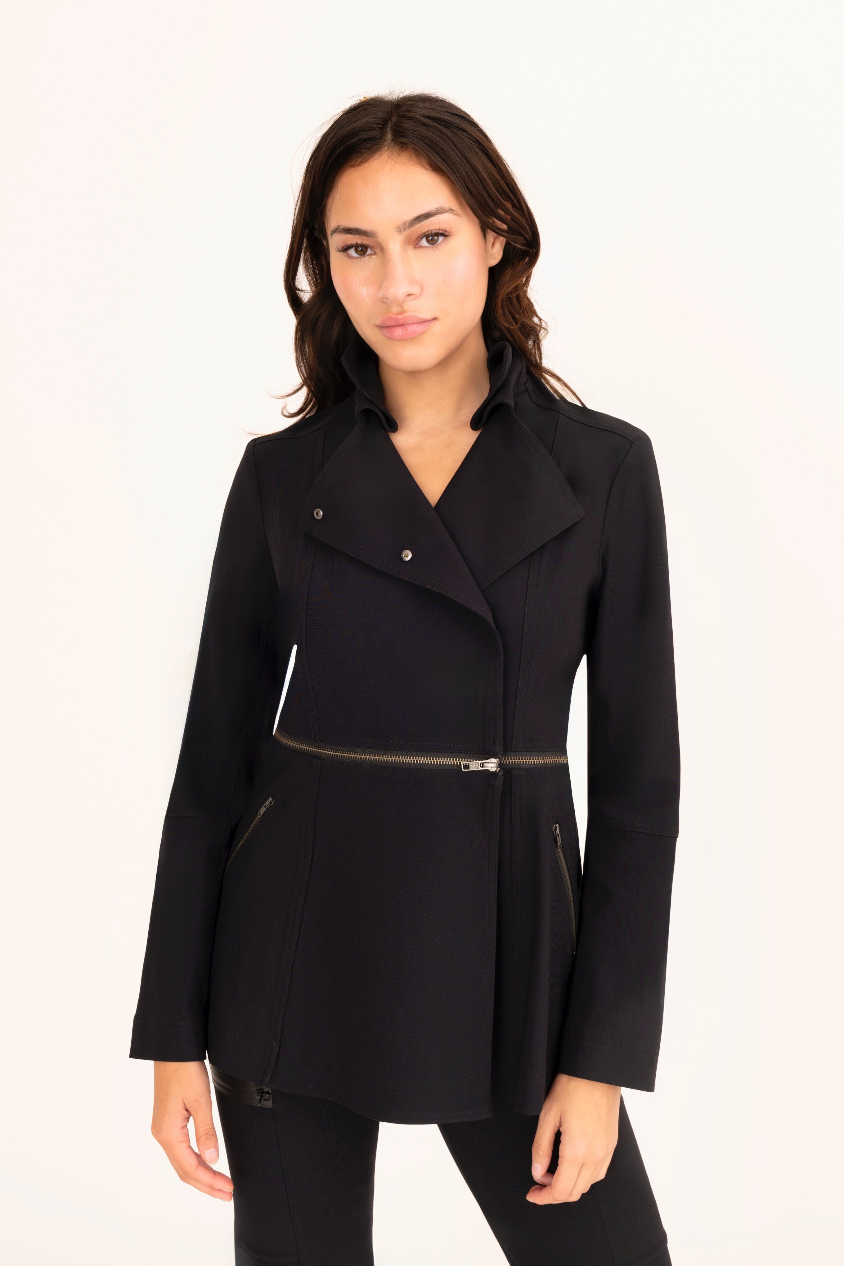 Tech Stretch Zip Off Moto Jacket - WILLMOTT Coat GENERAL ORIENT Black P