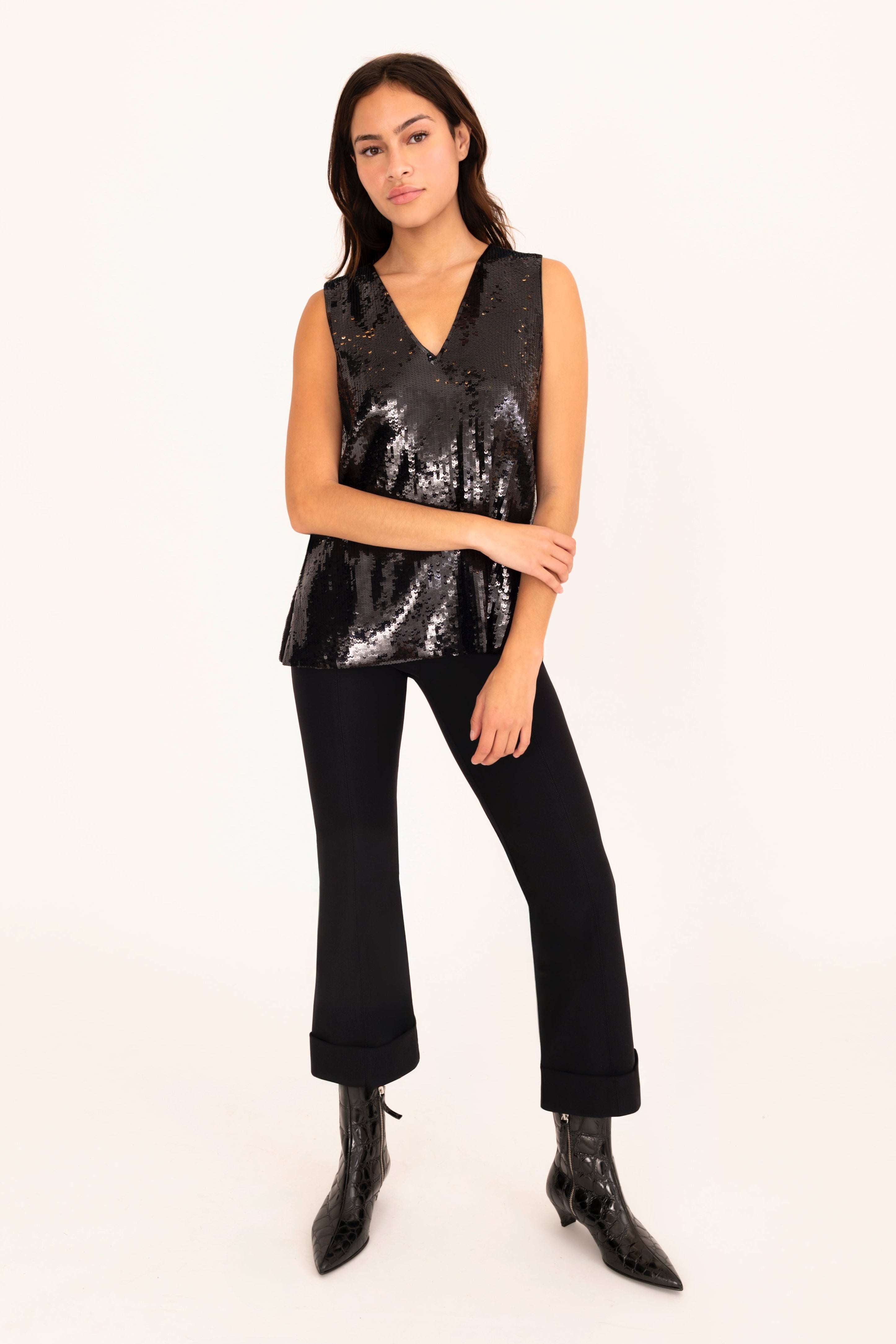 Tech Stretch Cropped Cuffed Pant - VERDELL CORE STYLEM