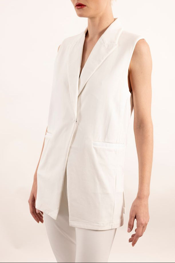 Tech Stretch Blazer Vest with Adjustable Waist - YANA Vest STYLEM