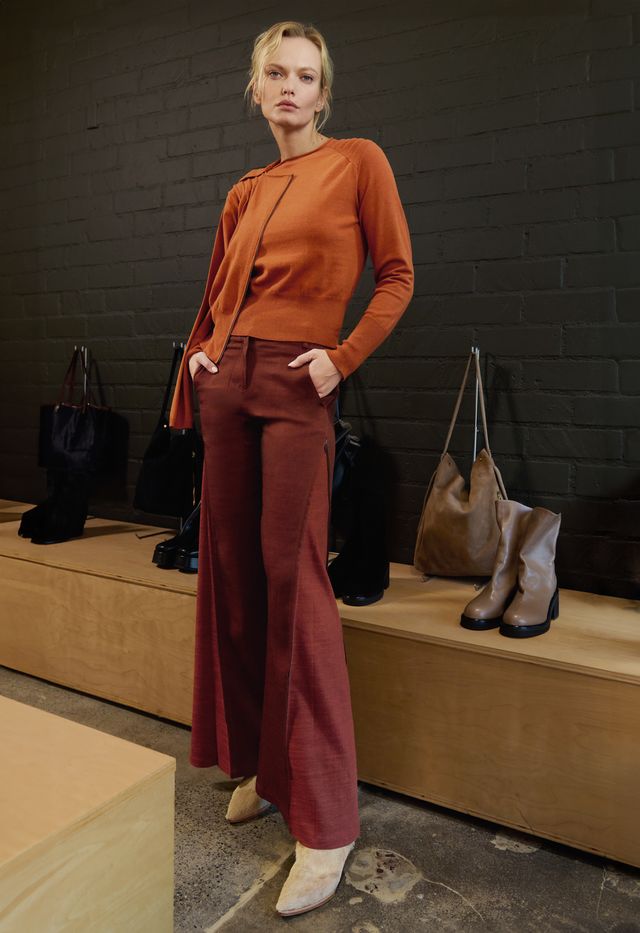 Cotton Sweater Crew Neck Top with Shoulder Detail - ADELINE Sweater STYLEM