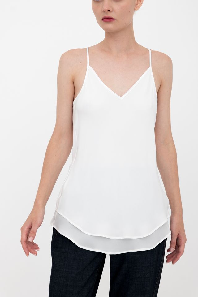 Silk Georgette Bias Double Layered Camisole - BETULA Top GENERAL ORIENT