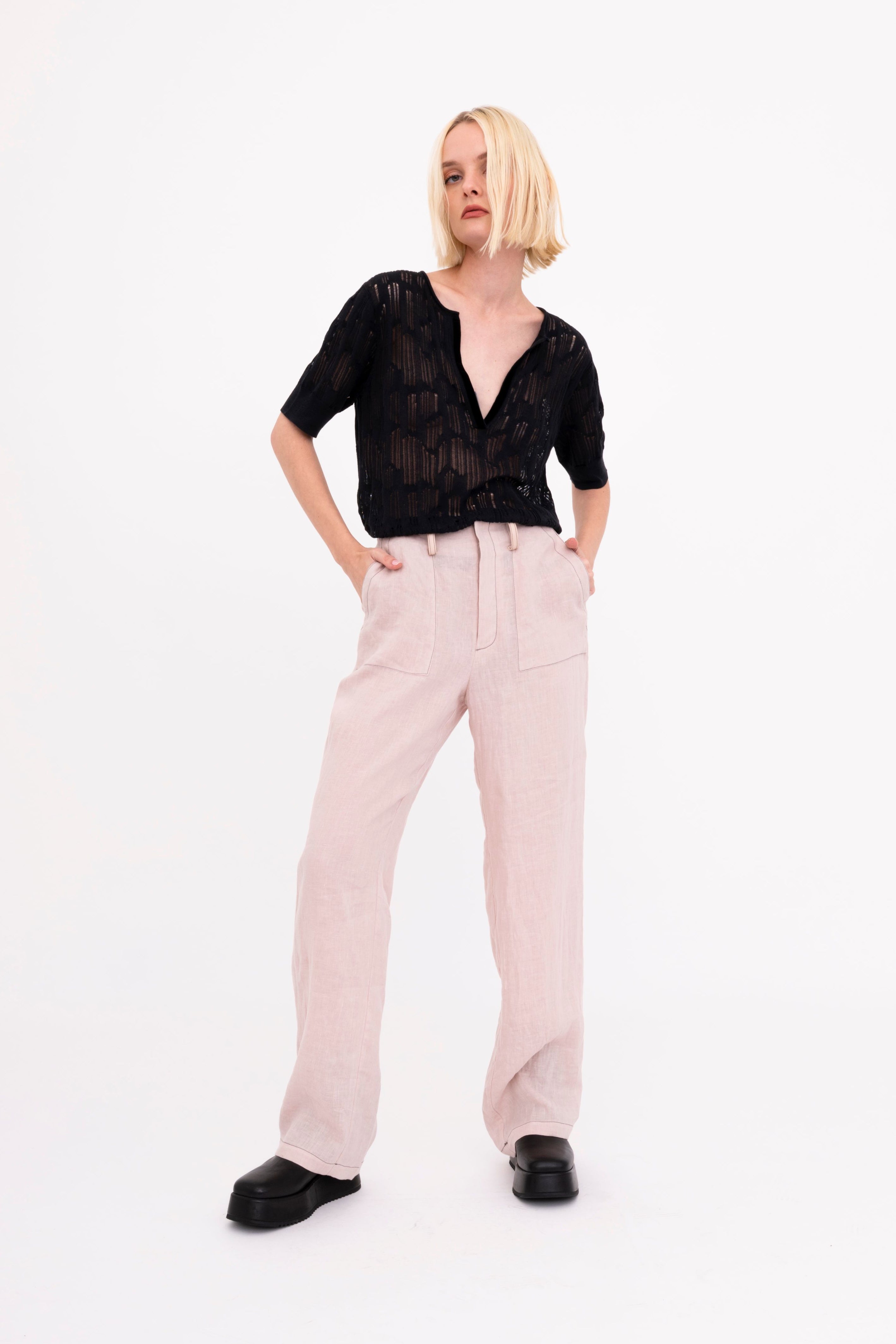French Linen Relaxed Pants - BARIX Pant GENERAL ORIENT