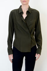 Silk Shirt With Wrap Snap - URSALA F3 Shirt General Orient Vert P 
