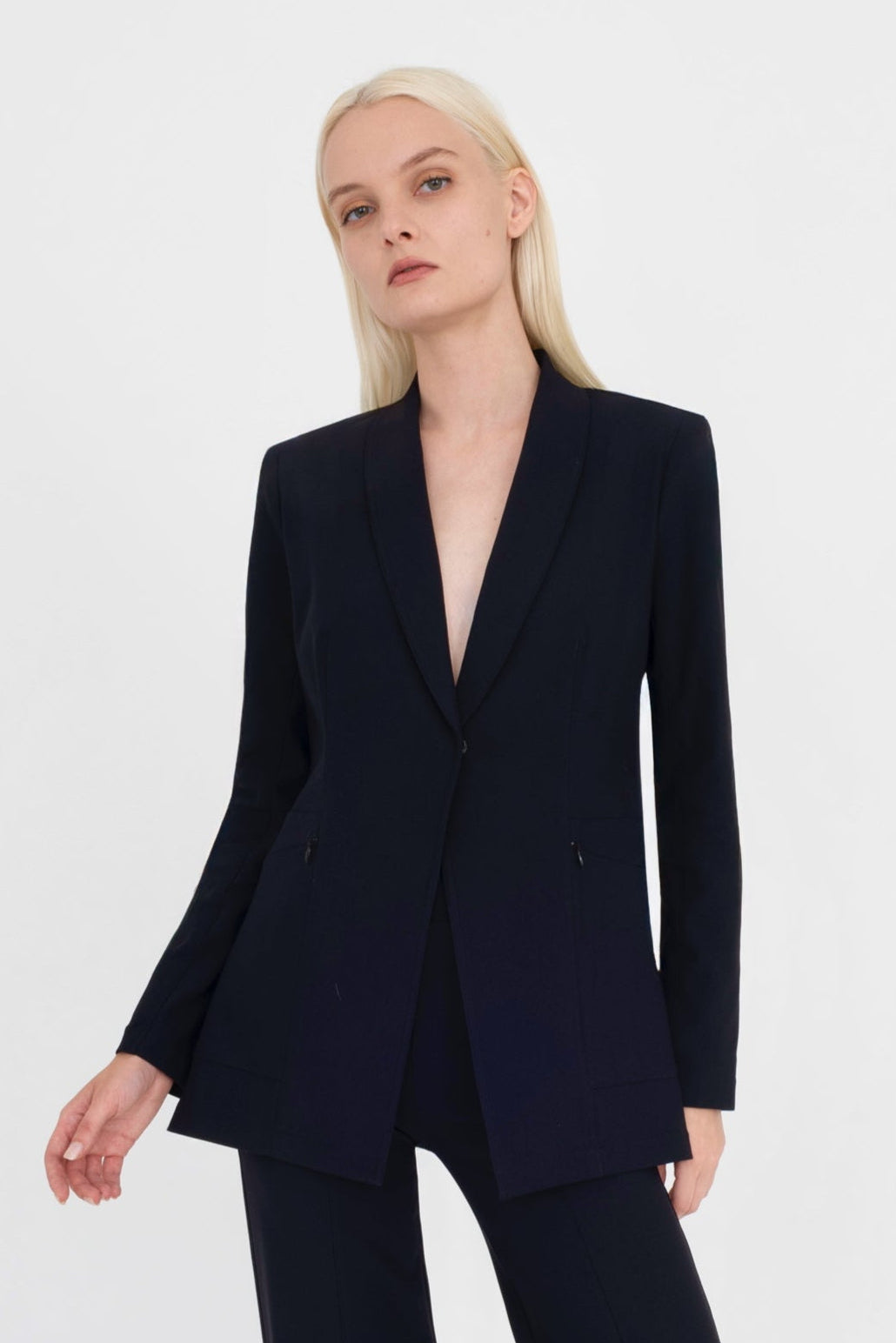Tech Stretch Shawl Collar Blazer with Utility Pockets - VALBELLA CORE Jacket GENERAL ORIENT