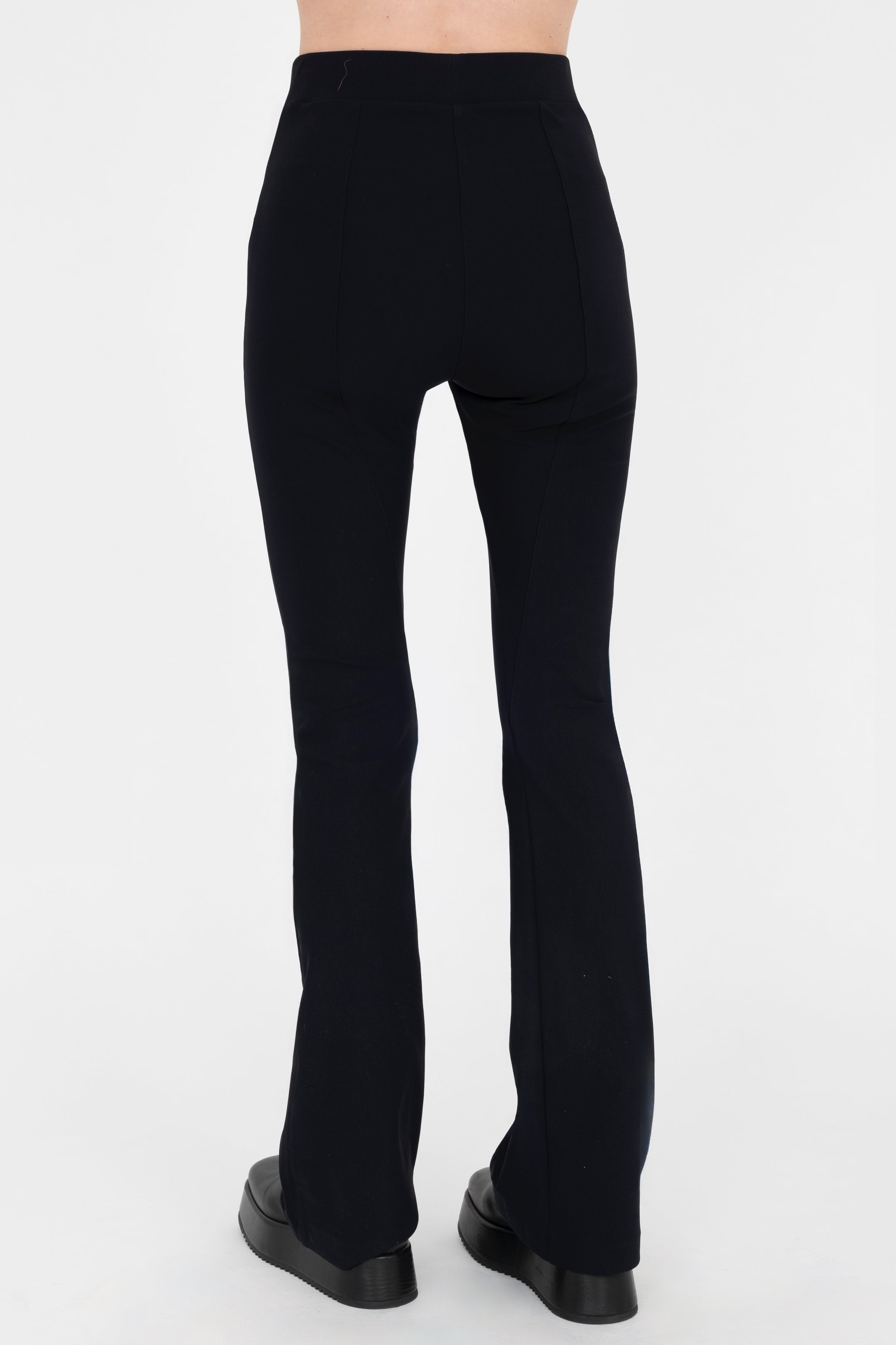 Black Tech Stretch Bootleg Pant with Pocket