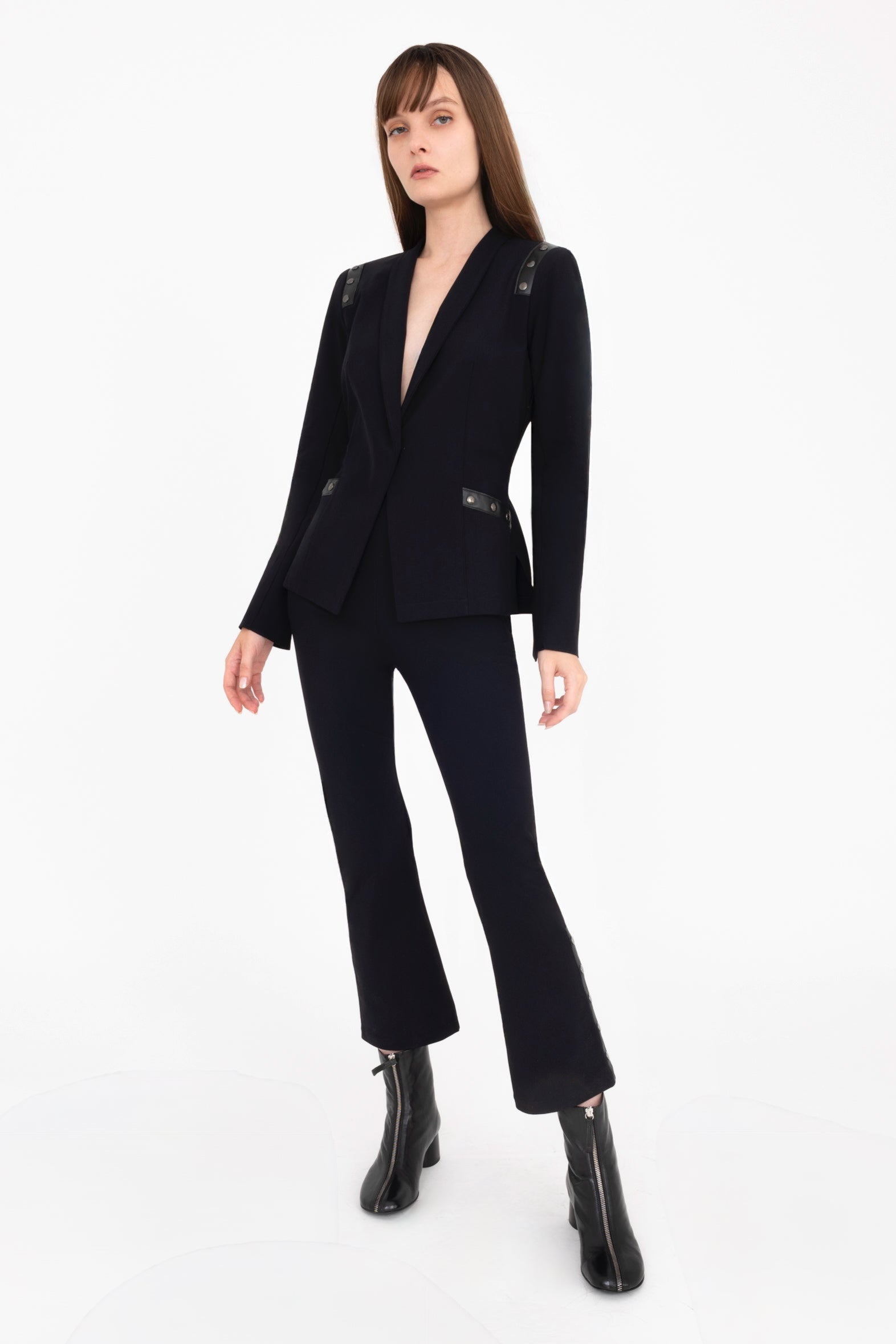 Front Zip Ankle Boots - ANNA17 Shoes Halmanera