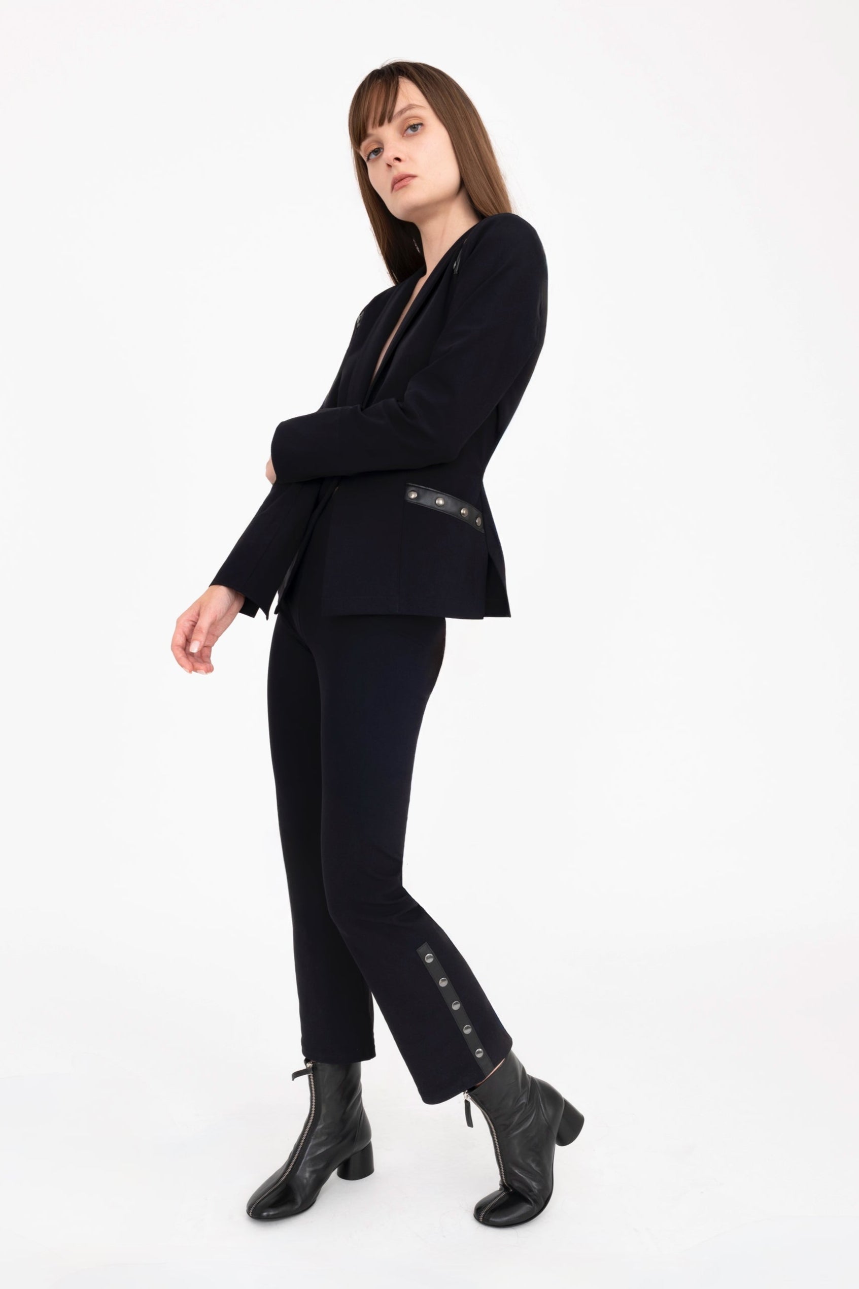 Front Zip Ankle Boots - ANNA17 Shoes Halmanera