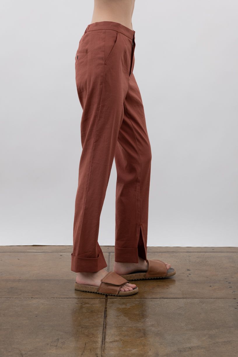Stretch Linen Cuffed Slim Pant - WISTERIA Pant STYLEM