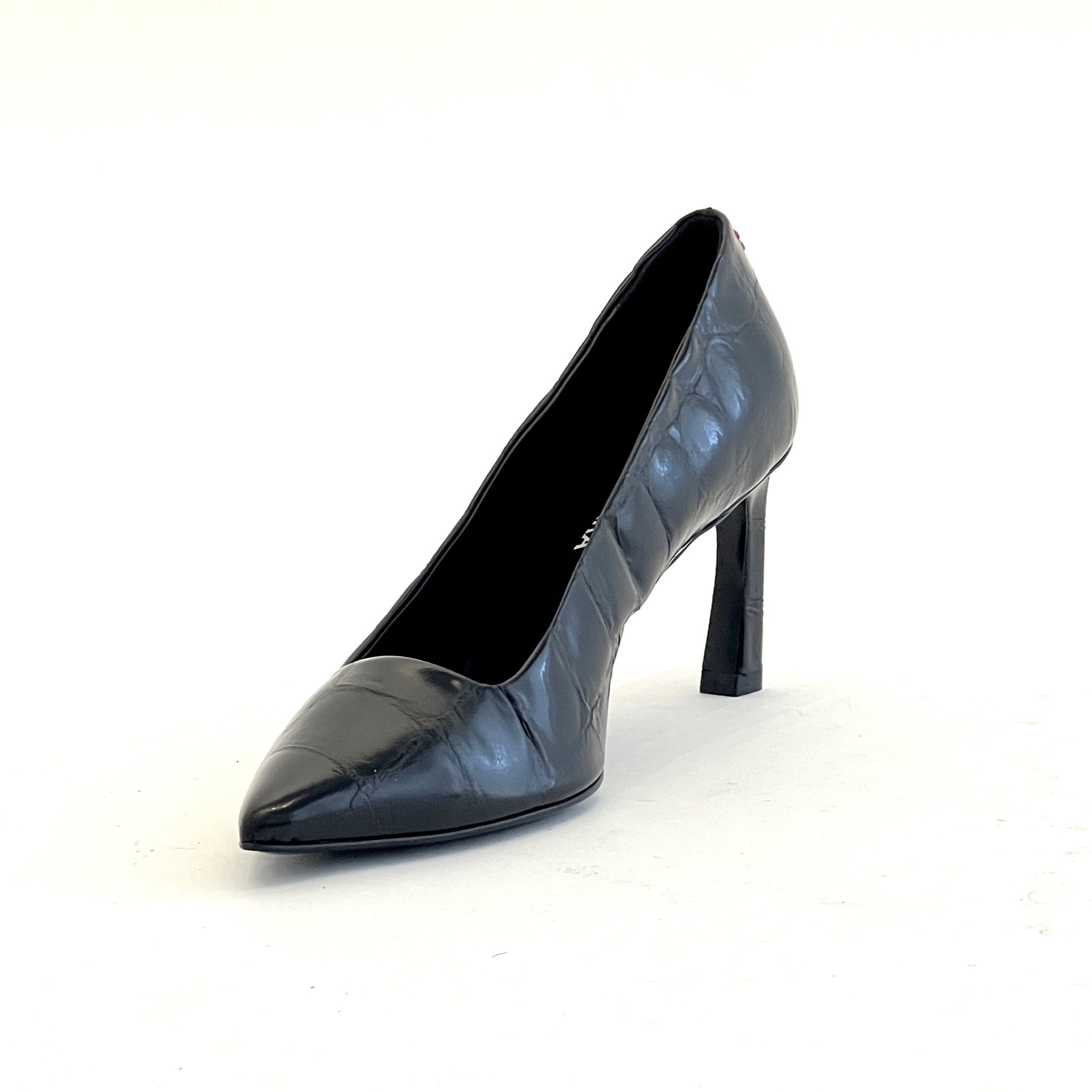Pointy Toe High Heel Croco Pumps Shoes Halmanera