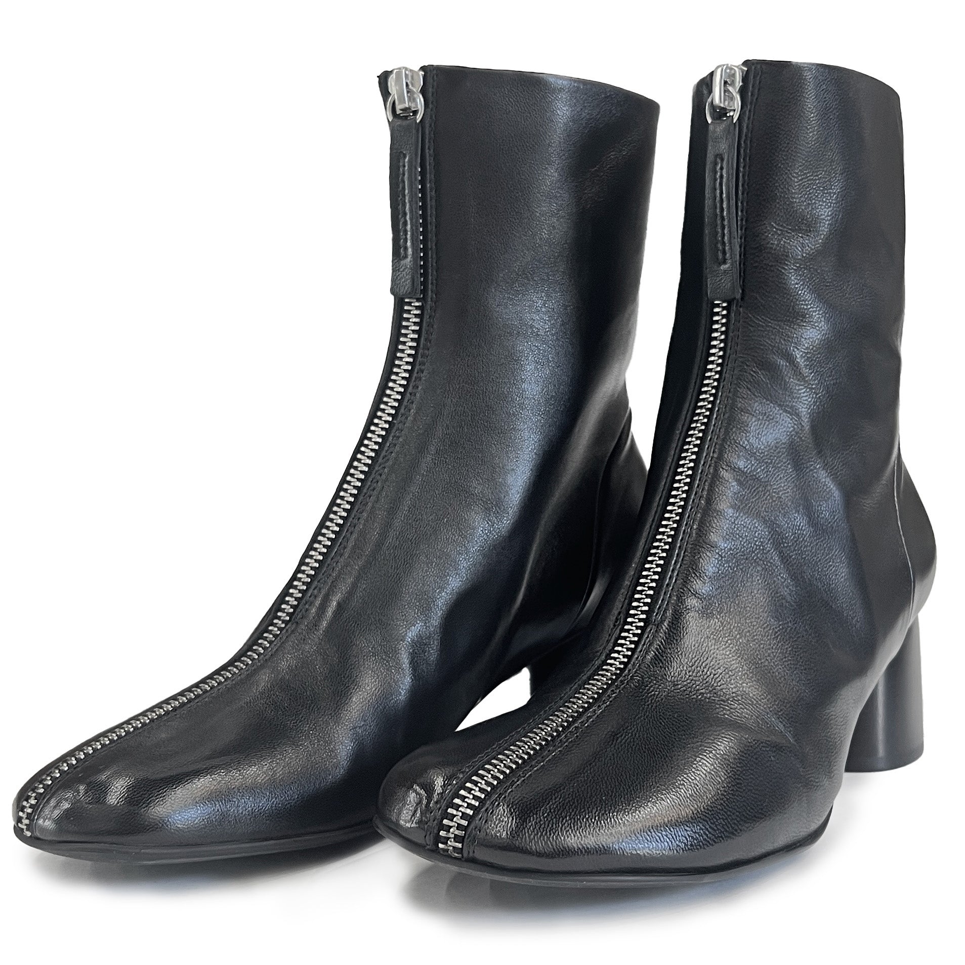 Front Zip Ankle Boots - ANNA17 Shoes Halmanera