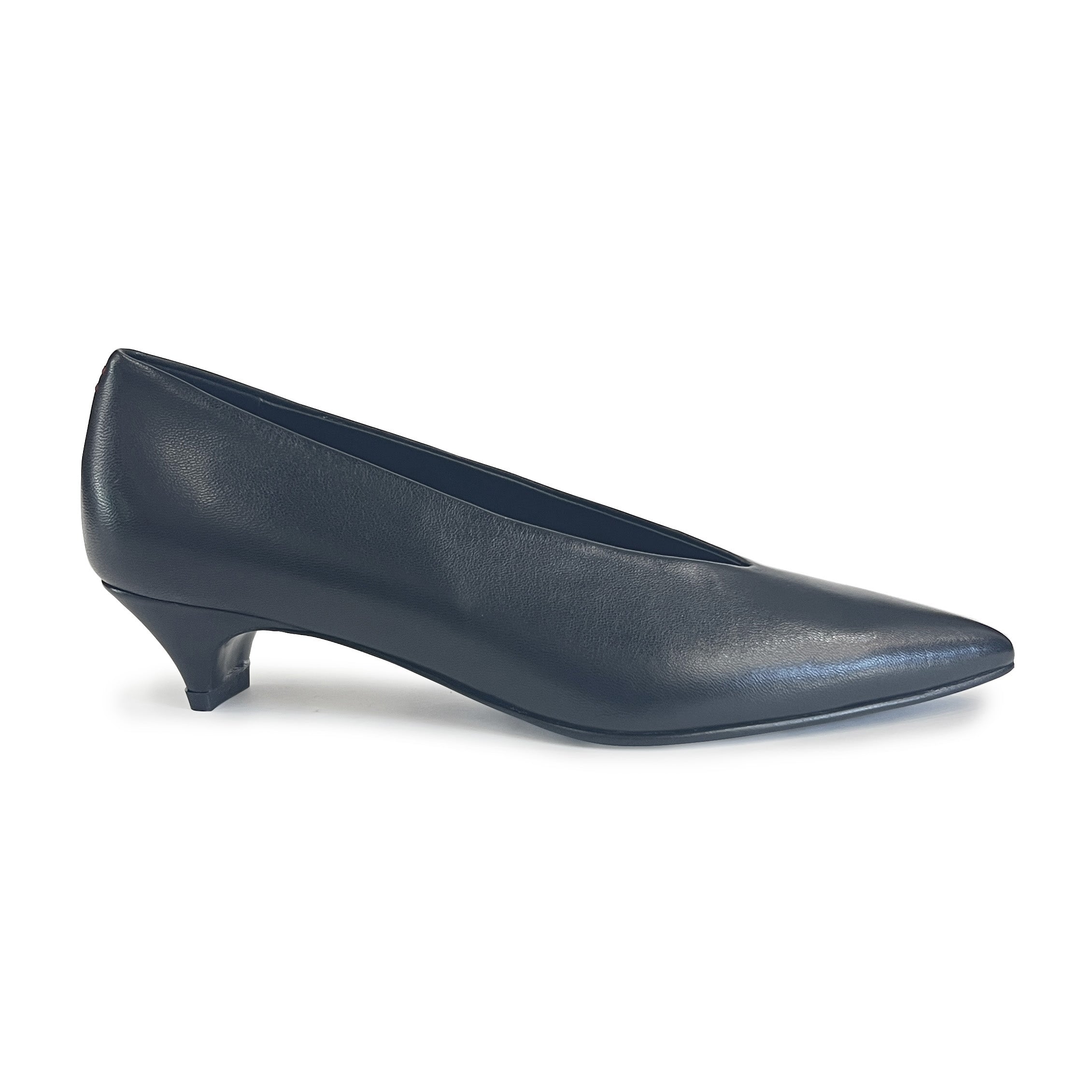 Pointy Toe Kitten Heel Pumps - FOSCA01 Shoes Halmanera Black 36
