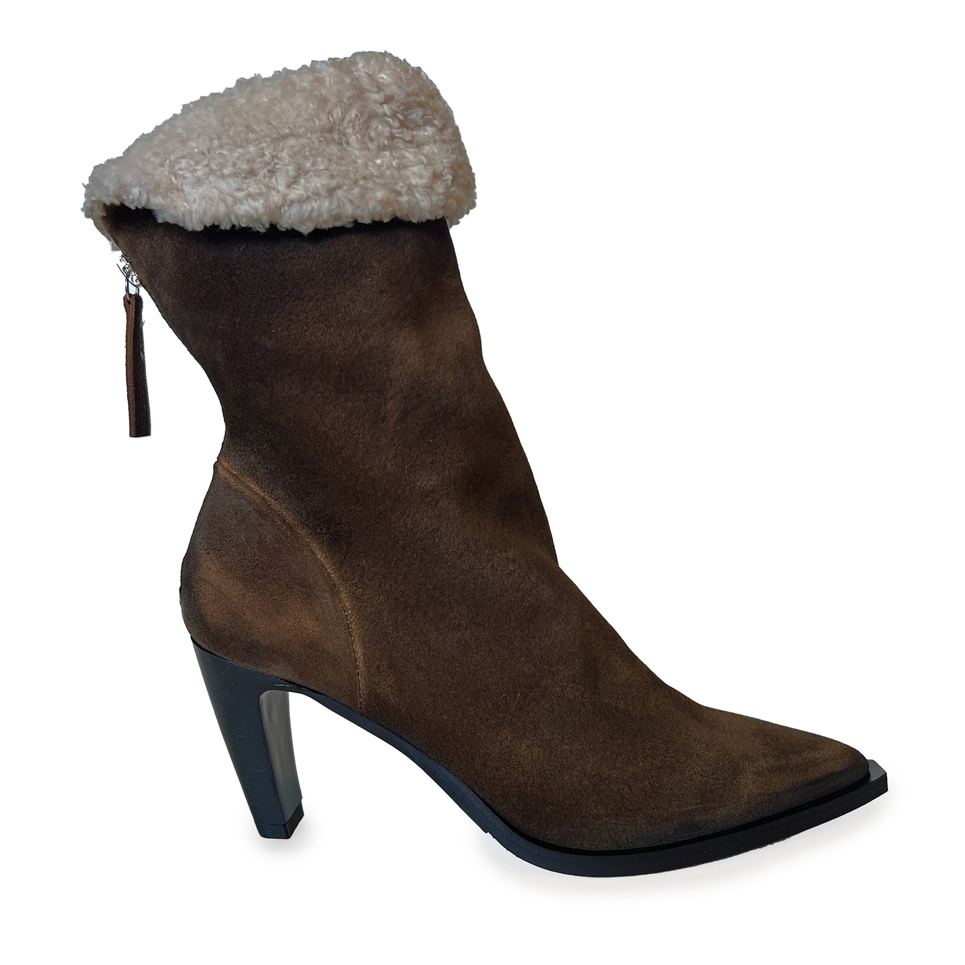 Shearing Pointy Toe High Heel Boots - TIA27W Shoes Halmanera Ebano 36