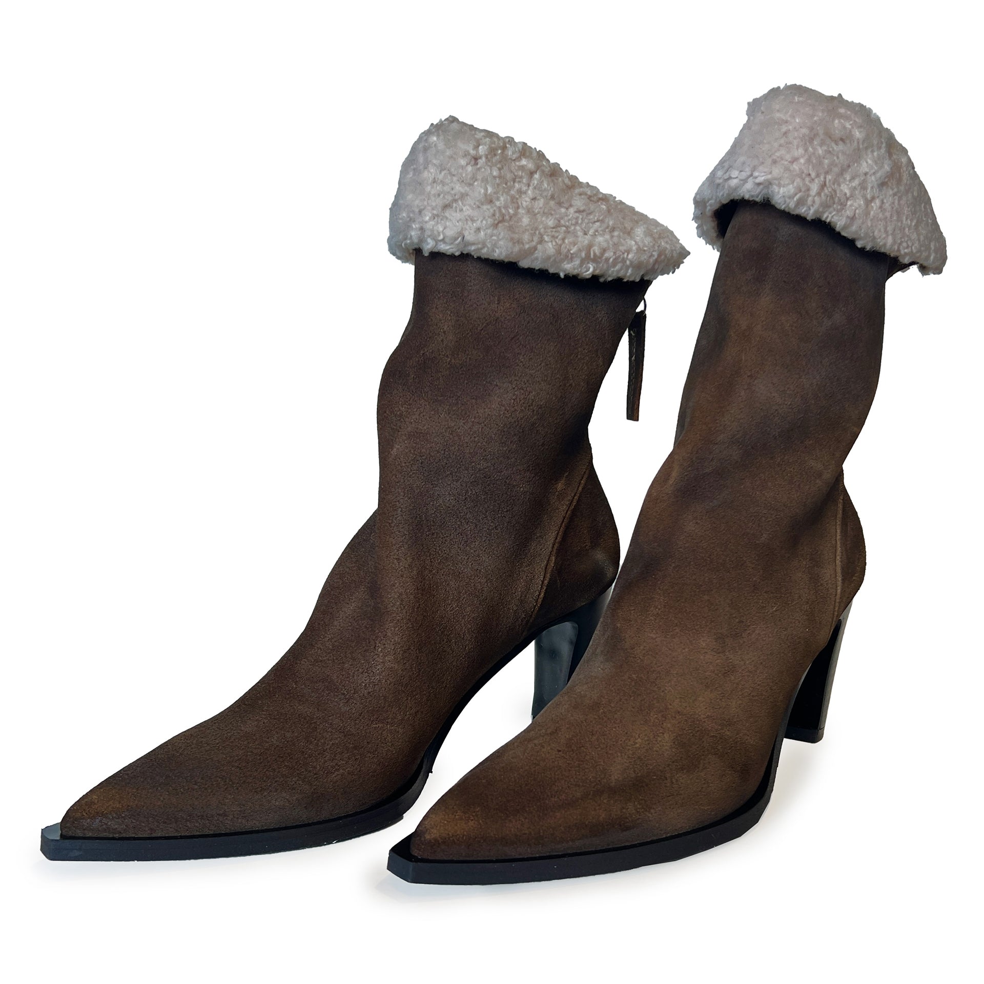 Shearing Pointy Toe High Heel Boots - TIA27W Shoes Halmanera