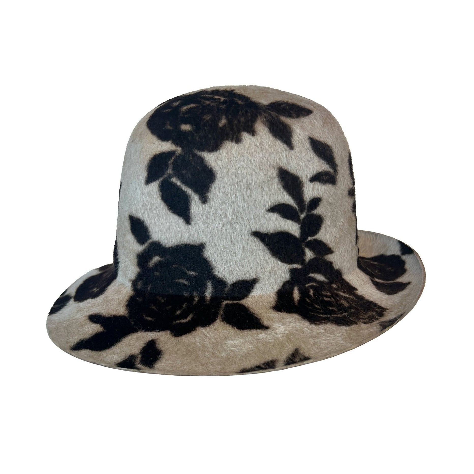 Printed Lapin Felt Deep Derby Hat - JOSIE Hat Reinhard Plank Floral Lapin OS
