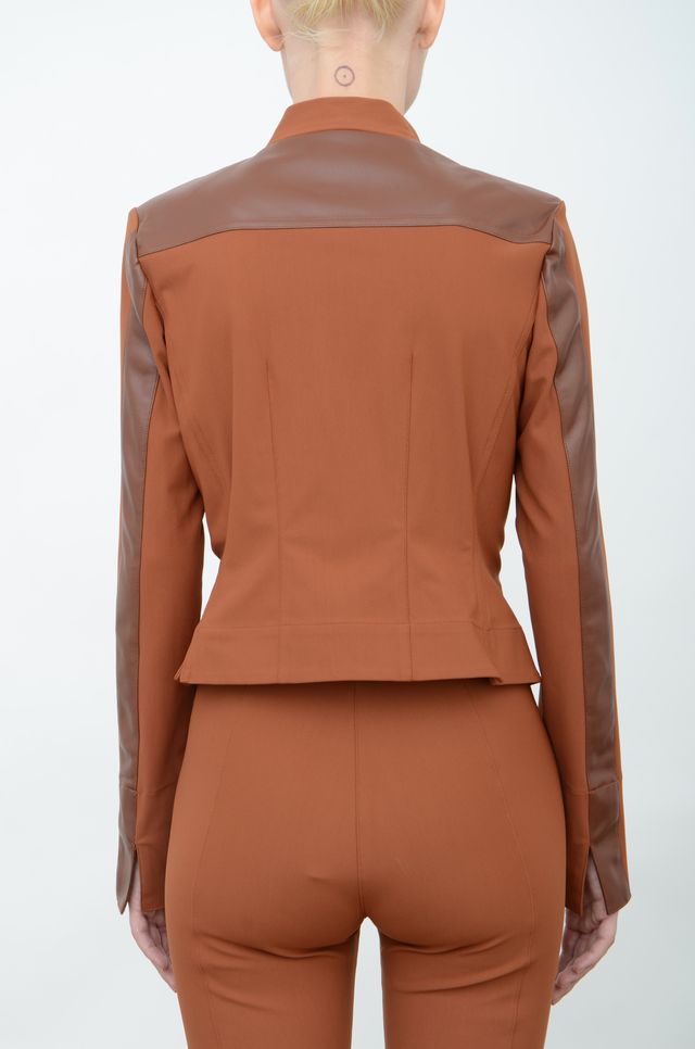 Tech Stretch Moto Jacket with Patchwork Detail - ARCHER Jacket General Orient