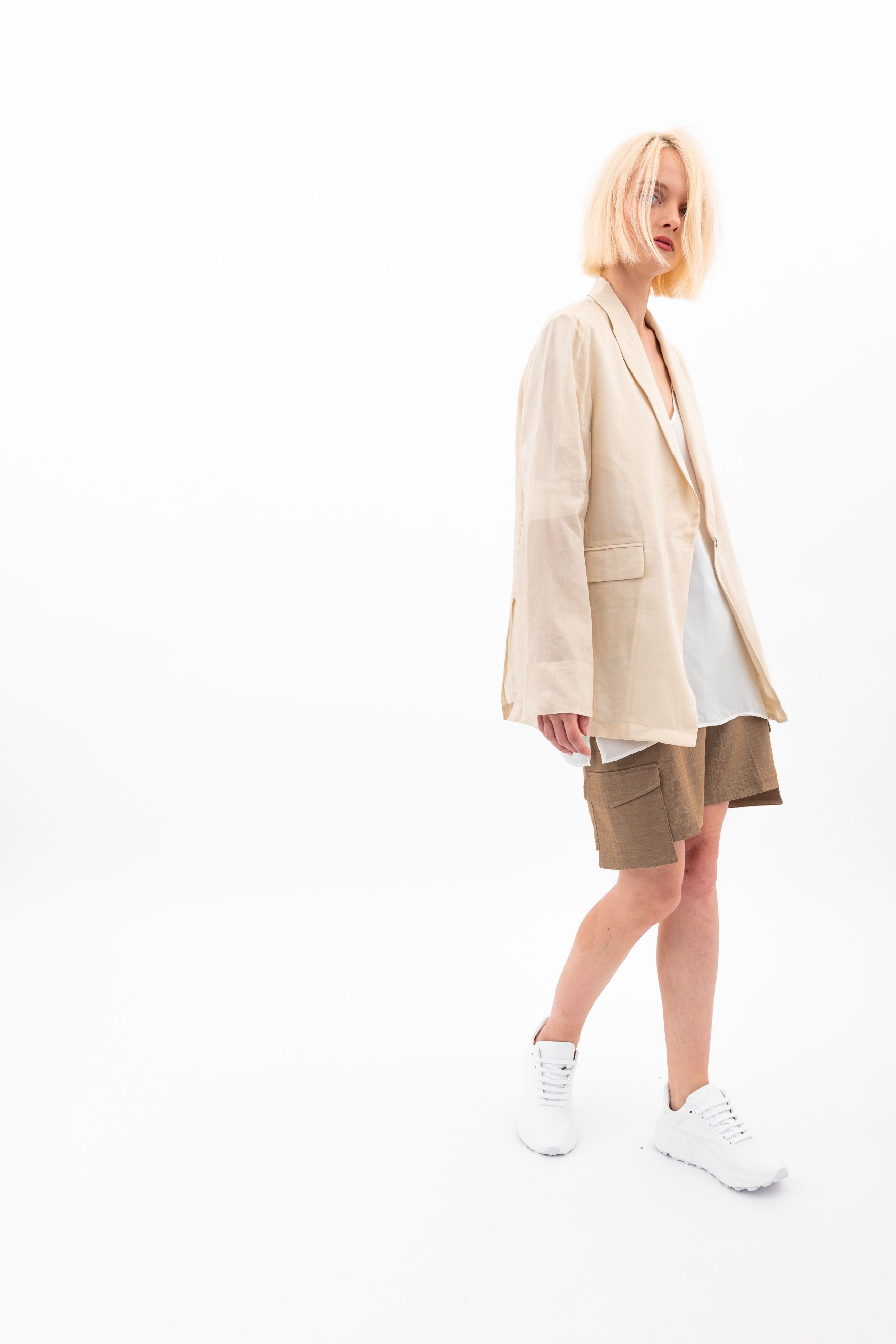 Sheer Ramie Boyfriend Blazer - VERVE Jacket STYLEM