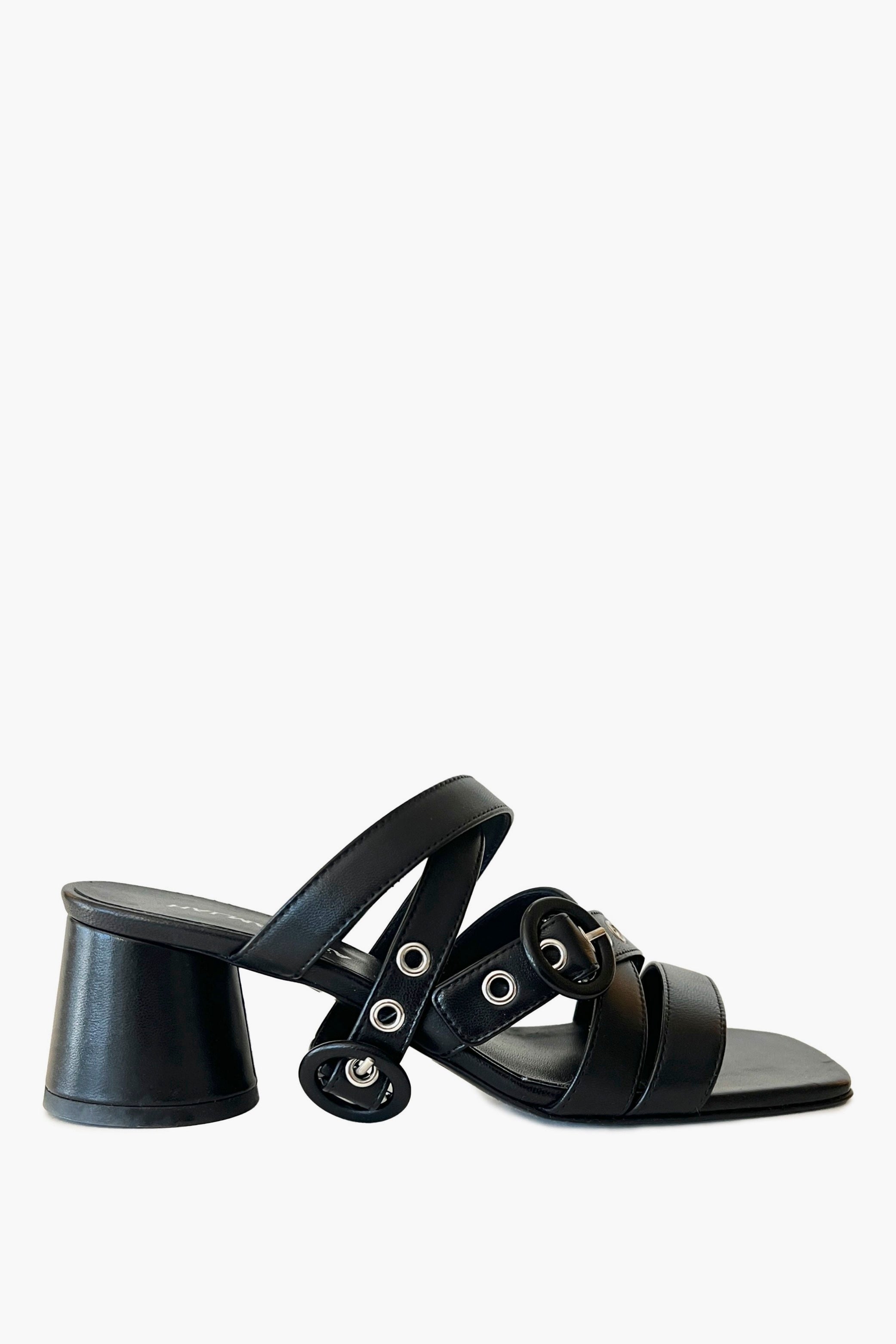 Black Open Toe Ankle Strap Sandal