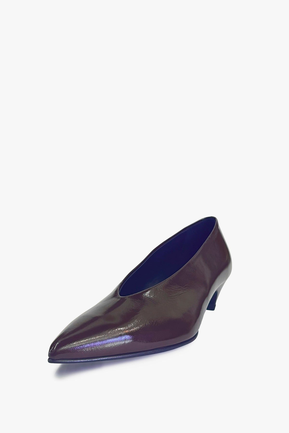 Brown Pointy Toe Kitten Heel Pumps