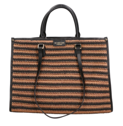 Straw Tote Bag Bag My Best Bag Black OS