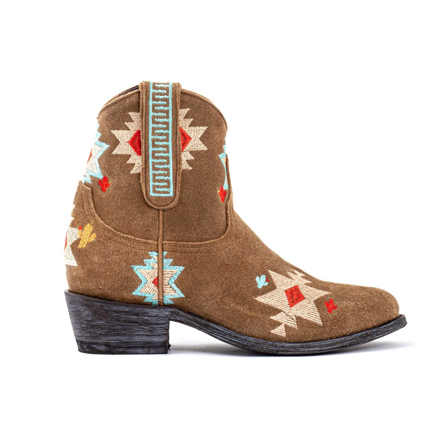 Cowboy Round Toe Ankle Boots - Navajo Shoes Mexicana