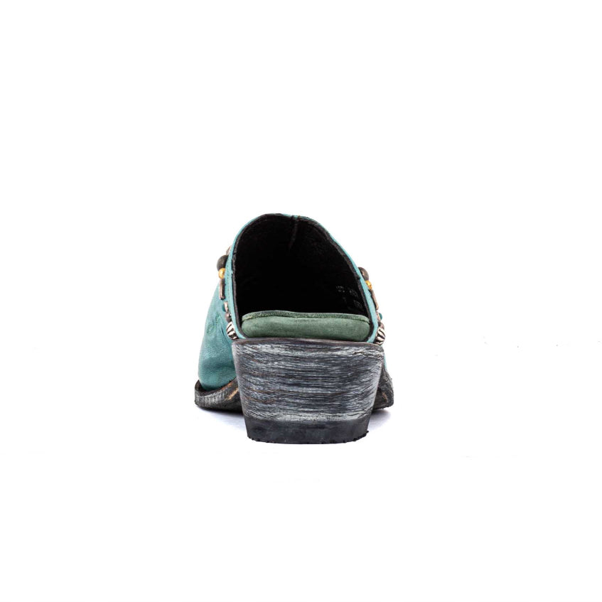 Cowboy Round Toe Mules - Turquoise Shoes Mexicana