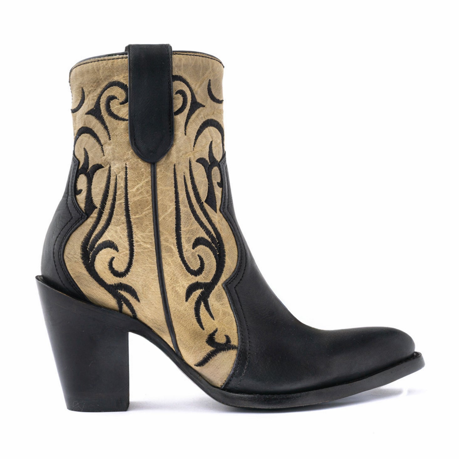 Cowboy Pointed Toe Inlay Ankle Boots - WRANGLER Shoes Mexicana