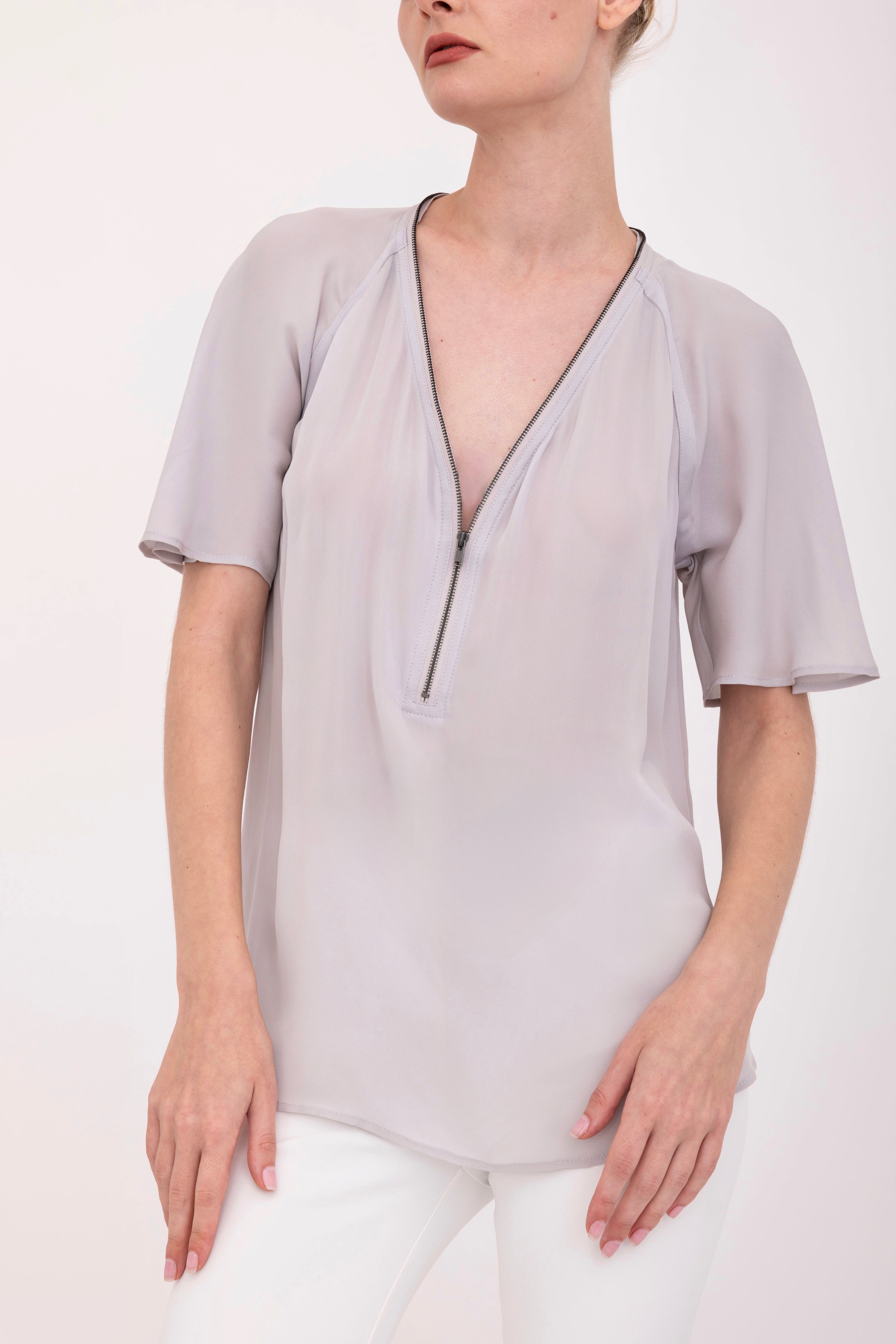 Silk Georgette Bat Wing Top - BARI Top GENERAL ORIENT