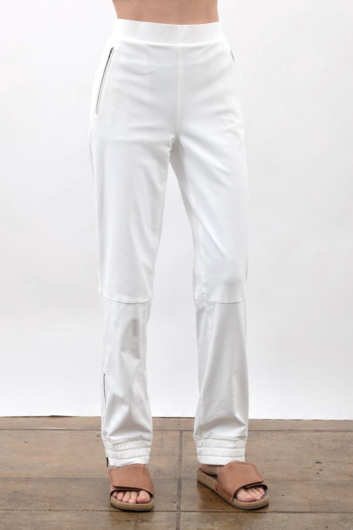 Tech Stretch Jogger with Ankle Cuff Zip Vent - VALORA Pant STYLEM White P