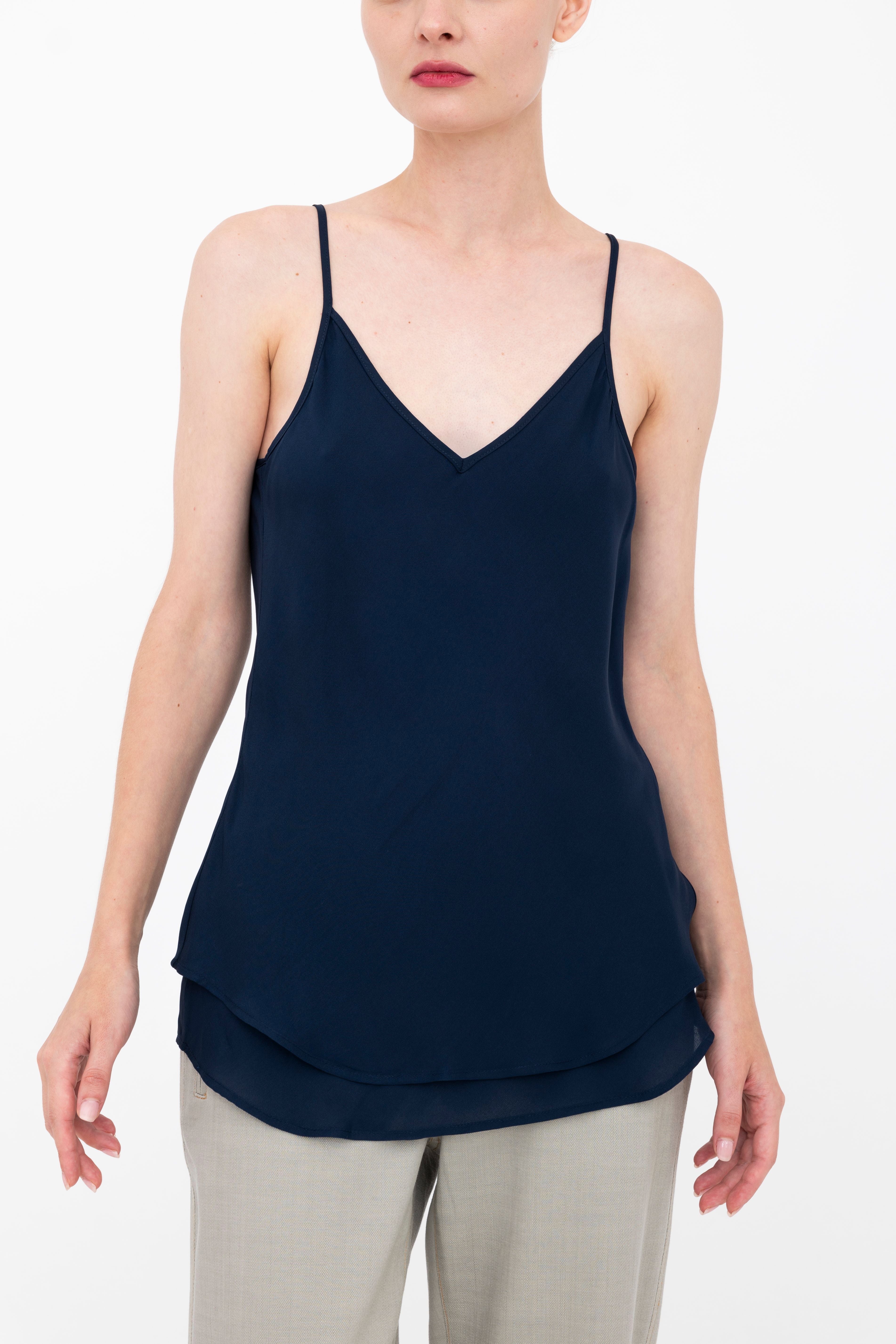 Silk Georgette Bias Double Layered Camisole - BETULA Top GENERAL ORIENT