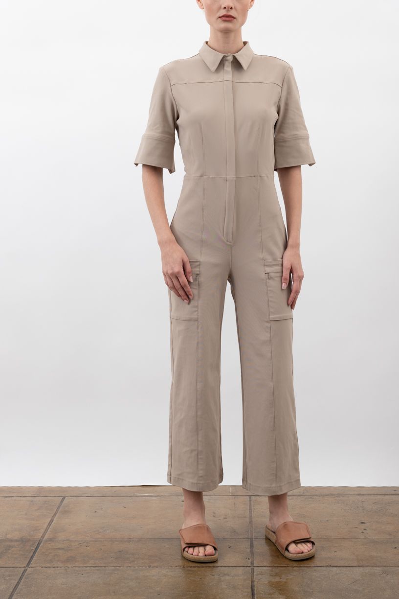 Tech Stretch Cropped Utility Jumpsuits - VANCOUVER Jumpsuit STYLEM Desert P