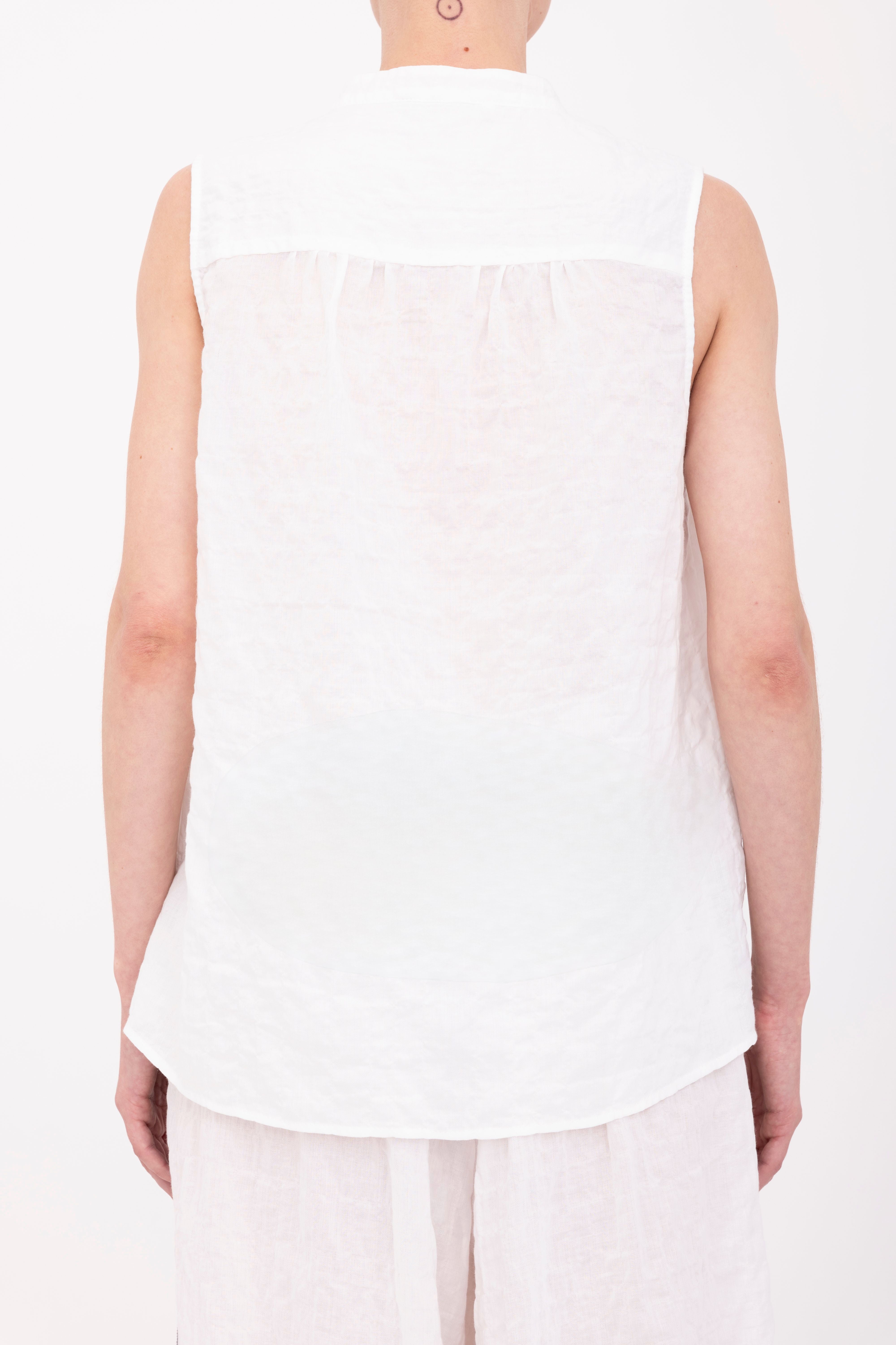 Textured Cotton Button Up Shell Top - BEGONIA Top GENERAL ORIENT
