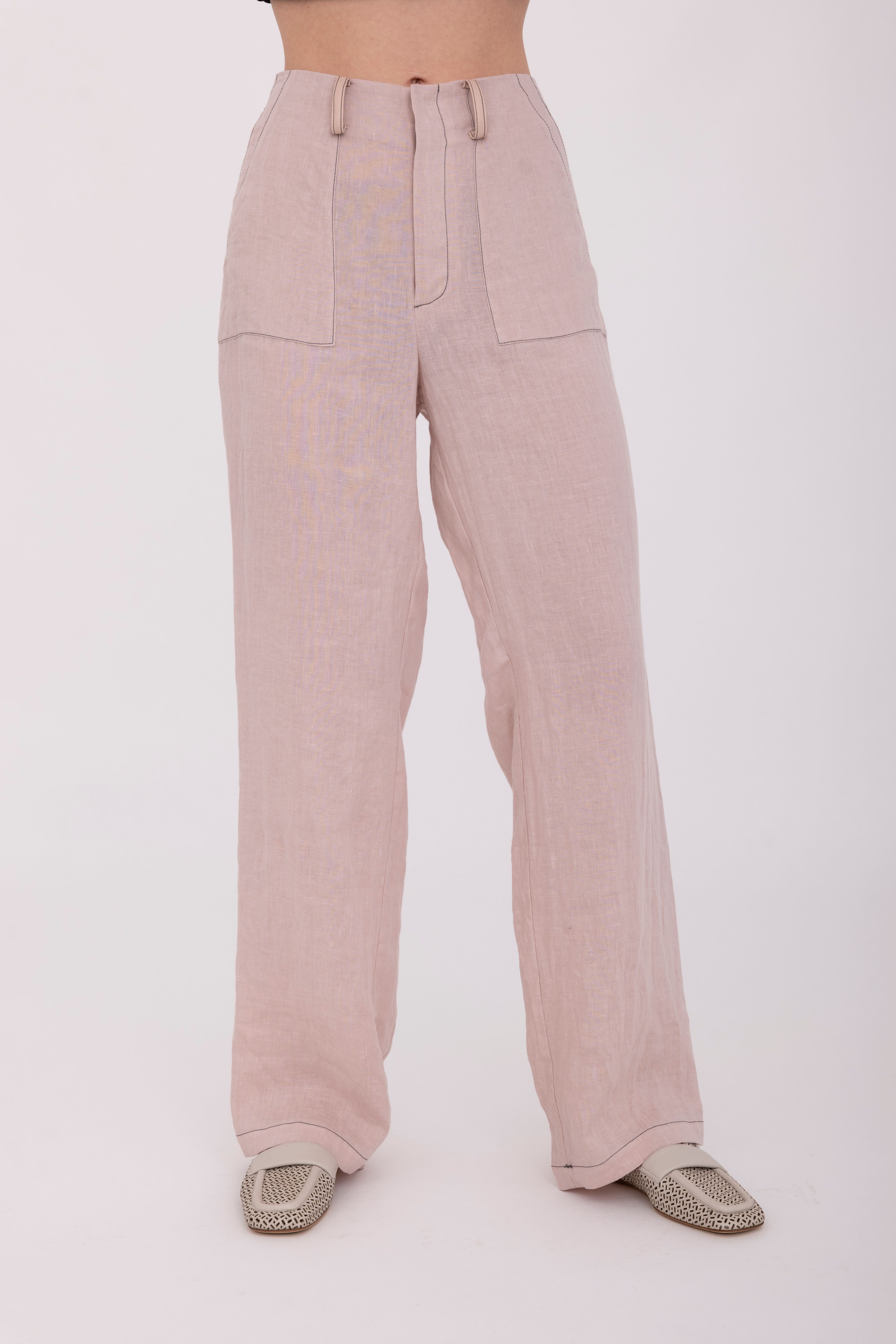 French Linen Relaxed Pants - BARIX Pant GENERAL ORIENT