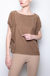 Silk Tee with Drawstrings Sleeve - UPTON SP3 Top General Orient