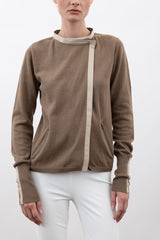 Cotton Sweater Zip Off Hoodie Cardigan - VEDA SP24 Sweater STYLEM   