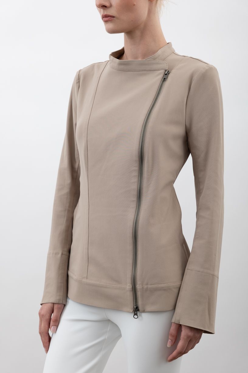 Tech Stretch Moto Jacket with Waist Drawstrings - VERACRUZ Jacket STYLEM Desert P