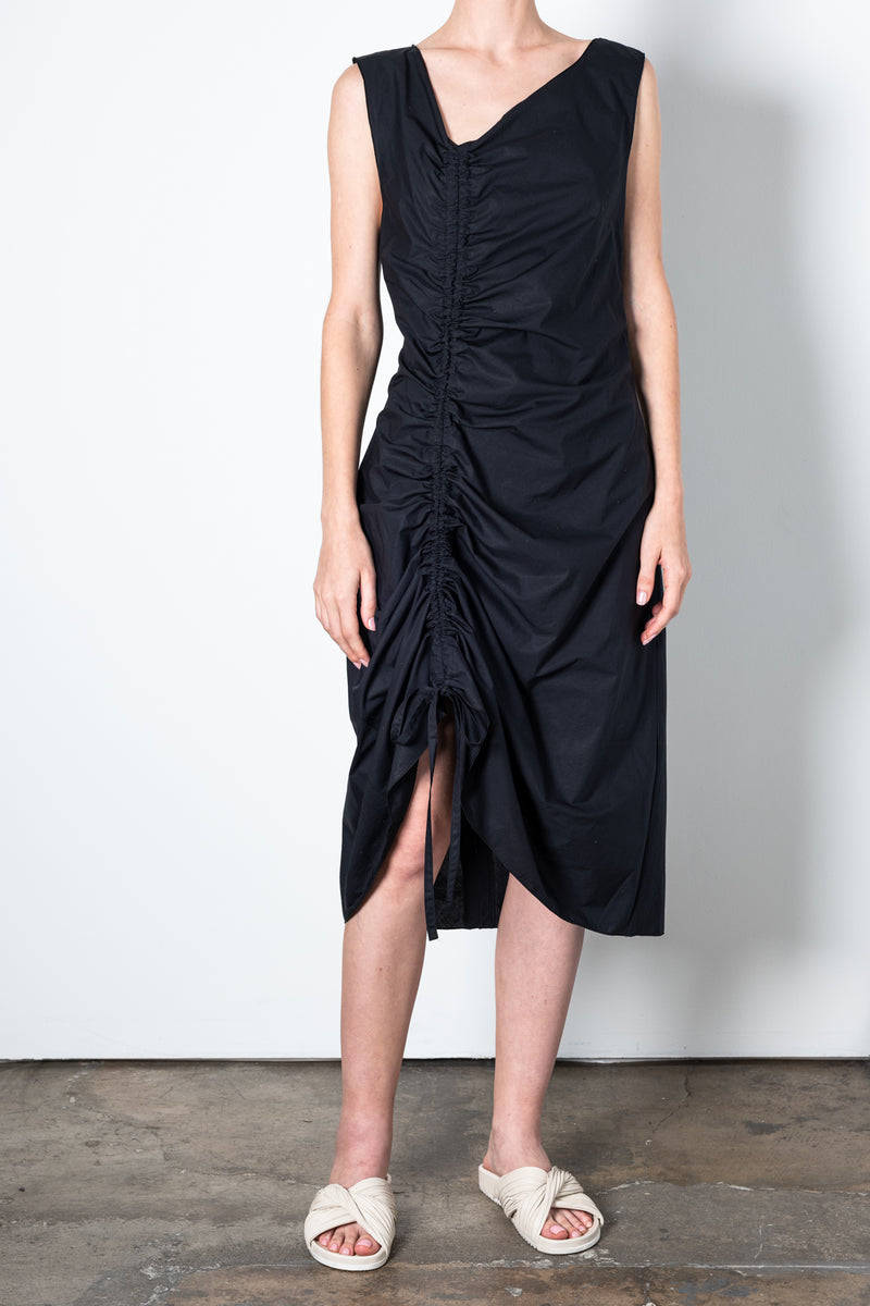 Organic Cotton Bias Dress w/ Drawstrings - UMA Dress STYLEM Black P 