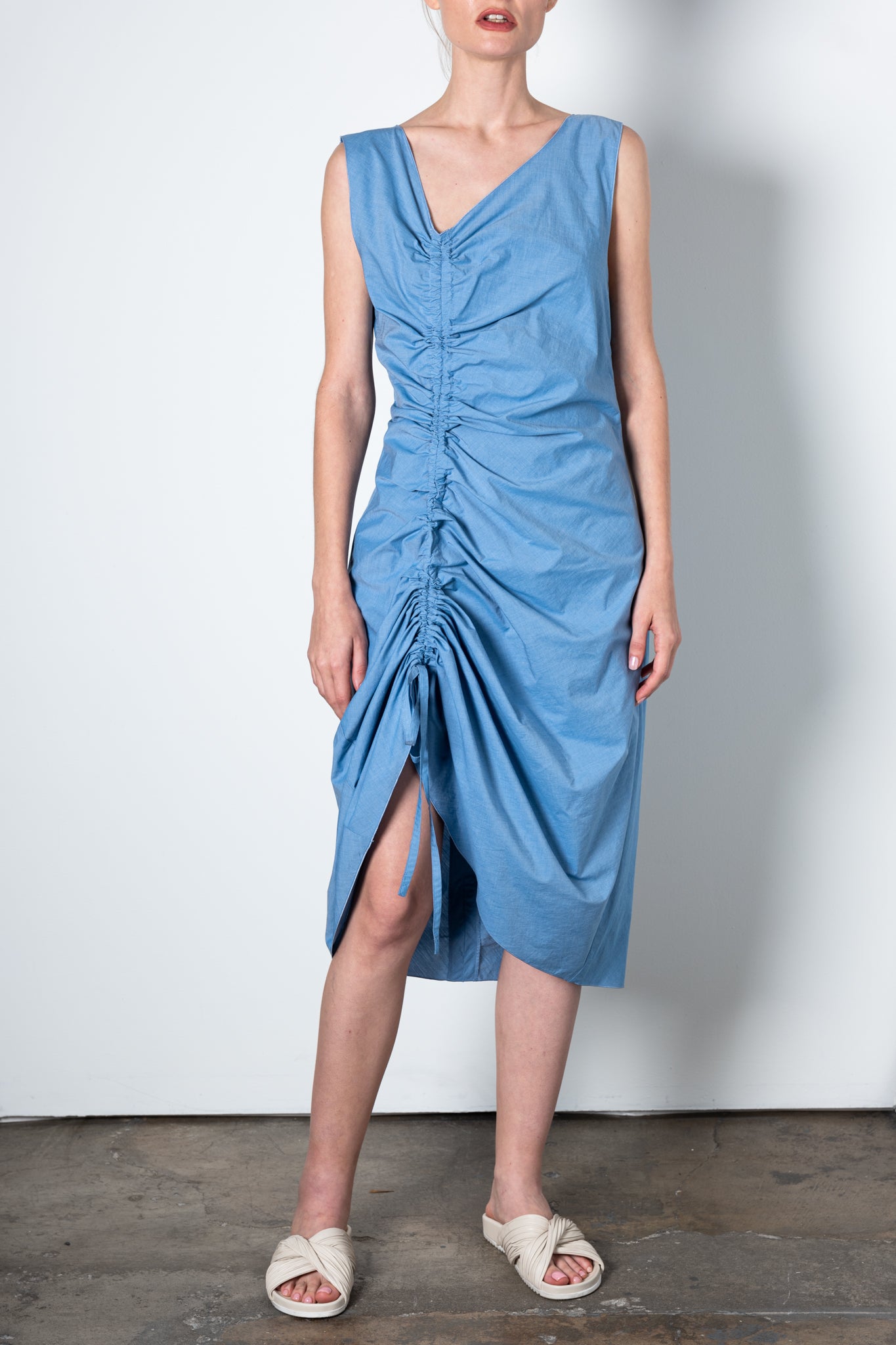 Organic Cotton Bias Dress w/ Drawstrings - UMA Dress STYLEM White XL