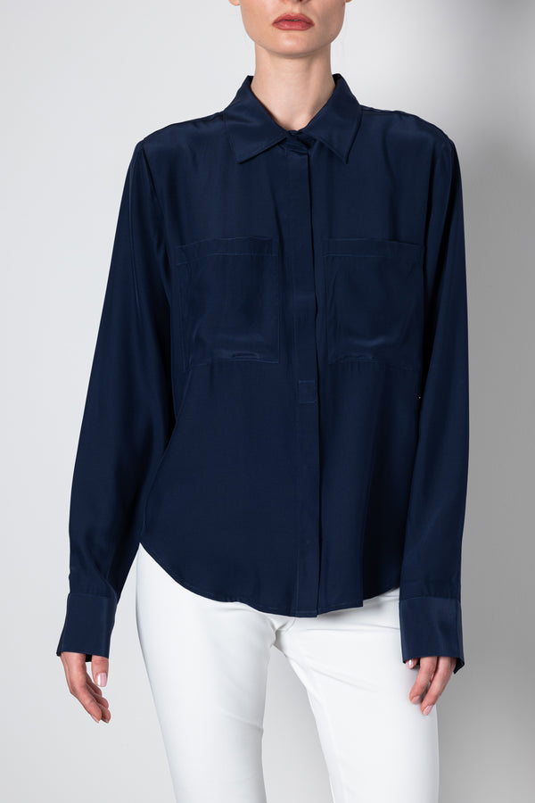Silk Shirt With Wrap Snap - URSALA SP3 Shirt General Orient Admiral P 