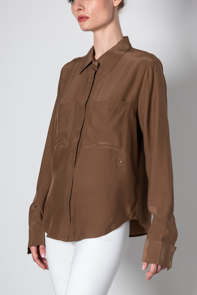 Silk Shirt With Wrap Snap - URSALA SP3 Shirt General Orient   