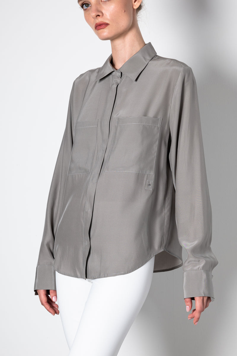 Silk Shirt With Wrap Snap - URSALA SP3 Shirt General Orient   
