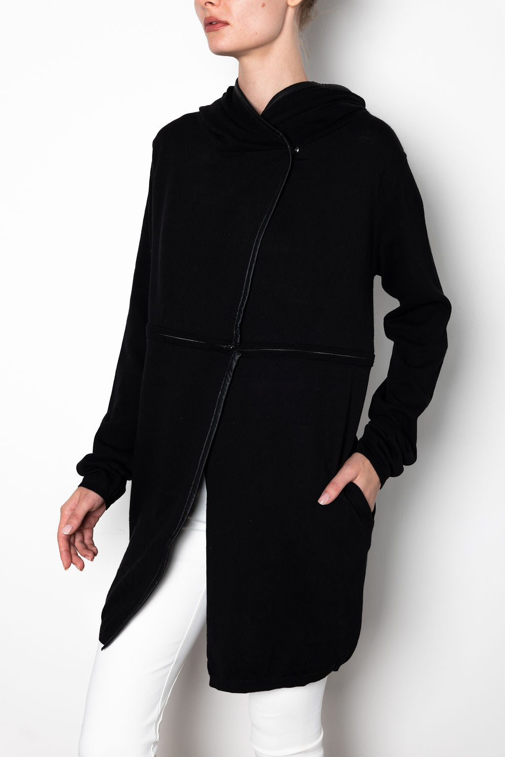 Cotton Sweater Hooded Zip Off Cardigan - WILLOUGHBY Sweater STYLEM