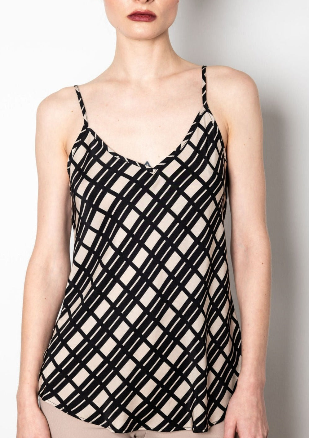 Silk Bias Camisole - HENRIETTA Top General Orient Grid P