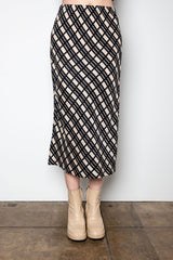 Silk Bias Midi Skirt - REGAN Skirt GENERAL ORIENT Grid P 