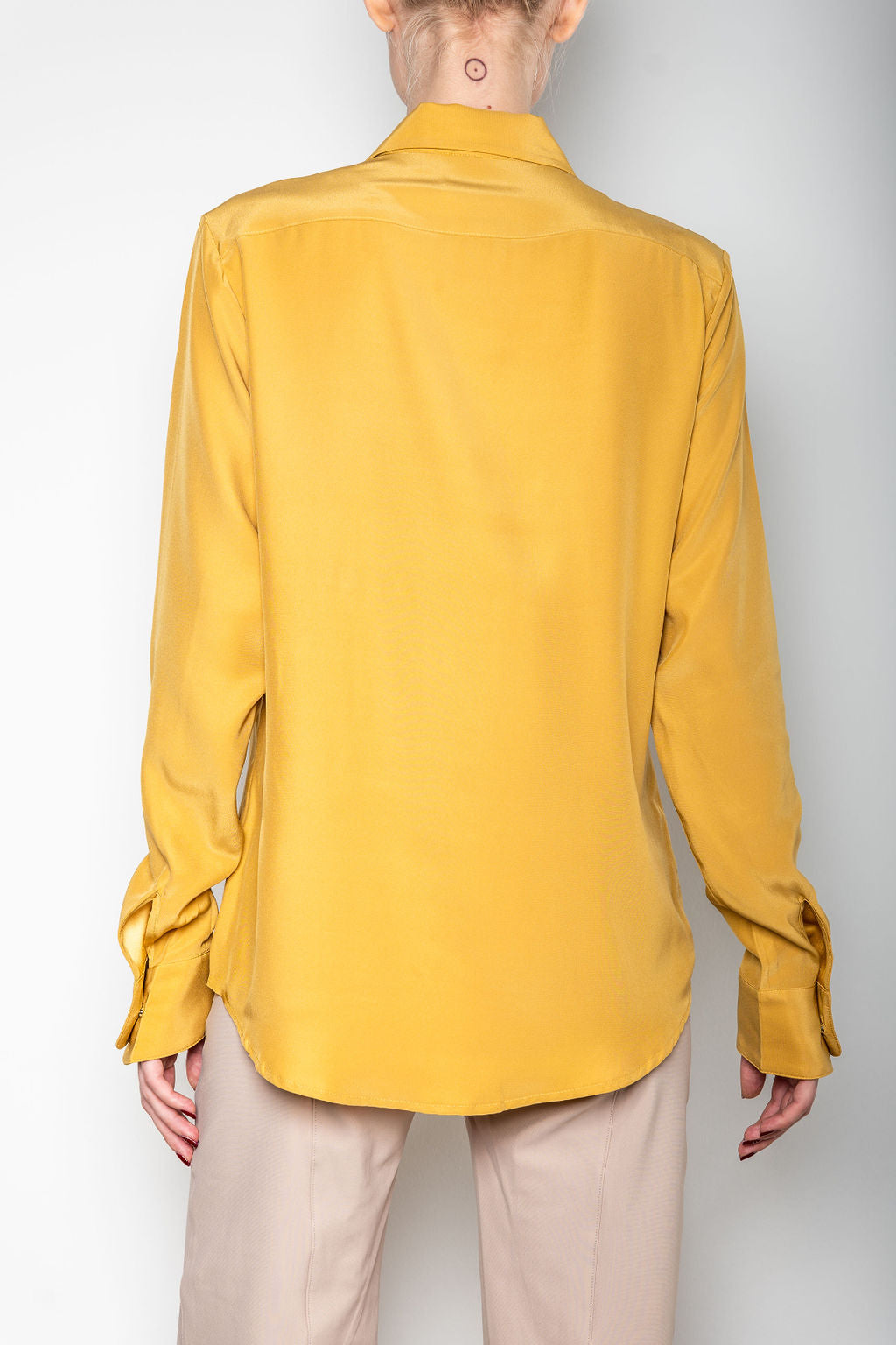 Silk Charmeuse Shirt with flap pocket - TERRAMOR Top General Orient