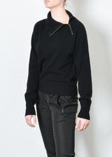 Cashmere Turtle Neck with Zip - TAHOE Sweater STYLEM Black P 