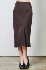 Silk Bias Midi Skirt - REGAN Skirt GENERAL ORIENT Espresso P 