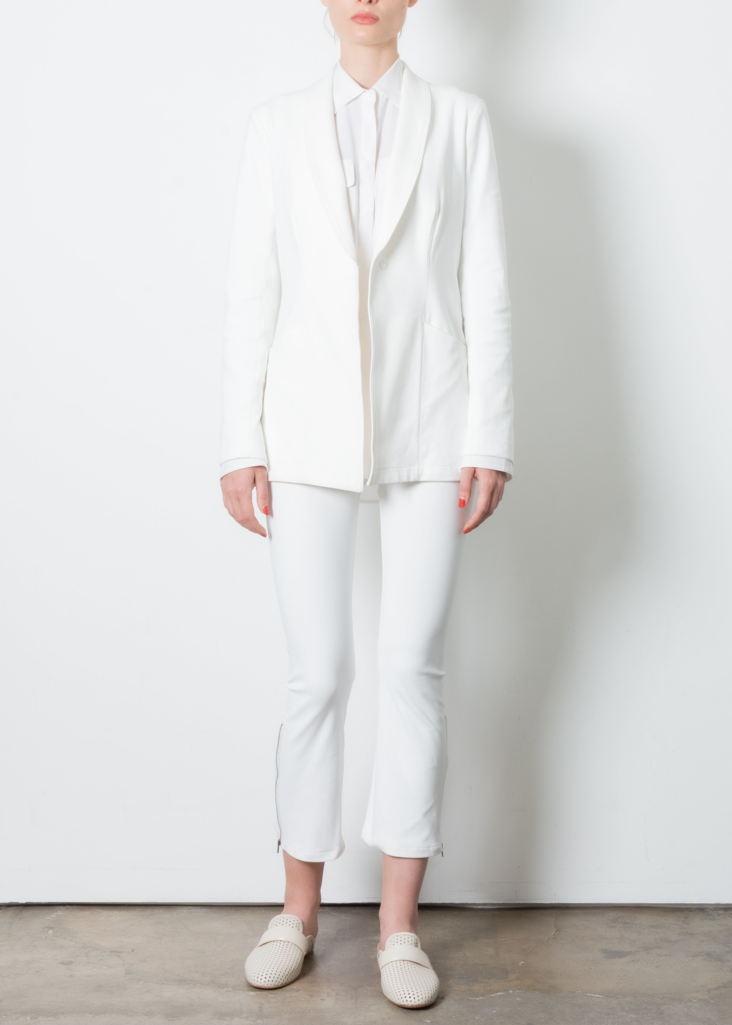 Stretch Shawl Collar Blazer with Zipper - TAMARA CORE Coat STYLEM