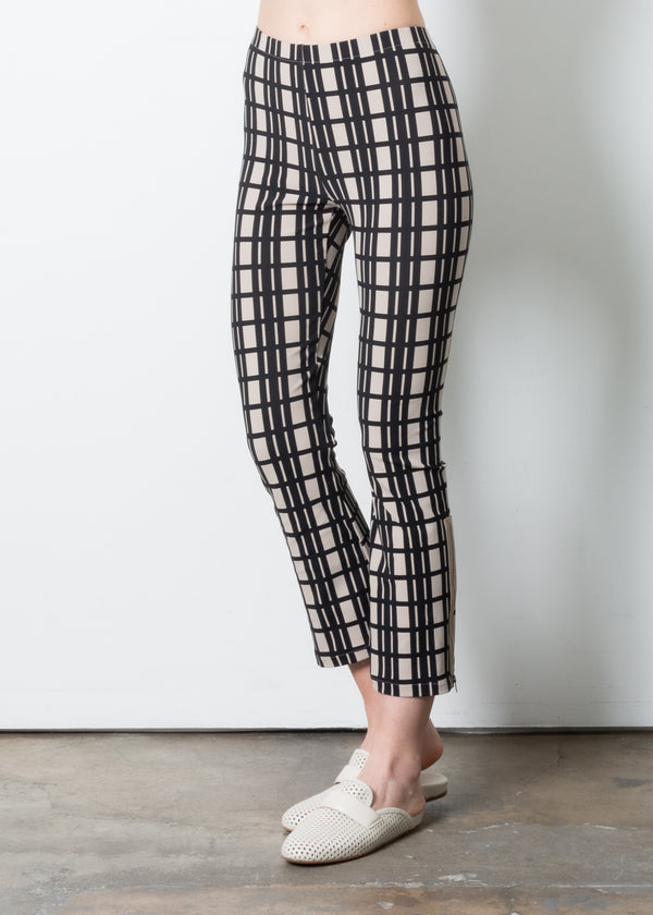 Tech Stretch Cropped Side Zip Legging - MITRA H2 Pant STYLEM Grid P 